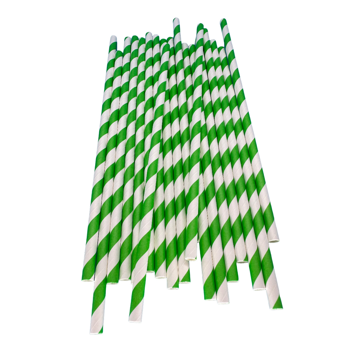 Wedding Supply Bulk - 100 szt. biodegradowalnych zielono-białych słomek papierowych