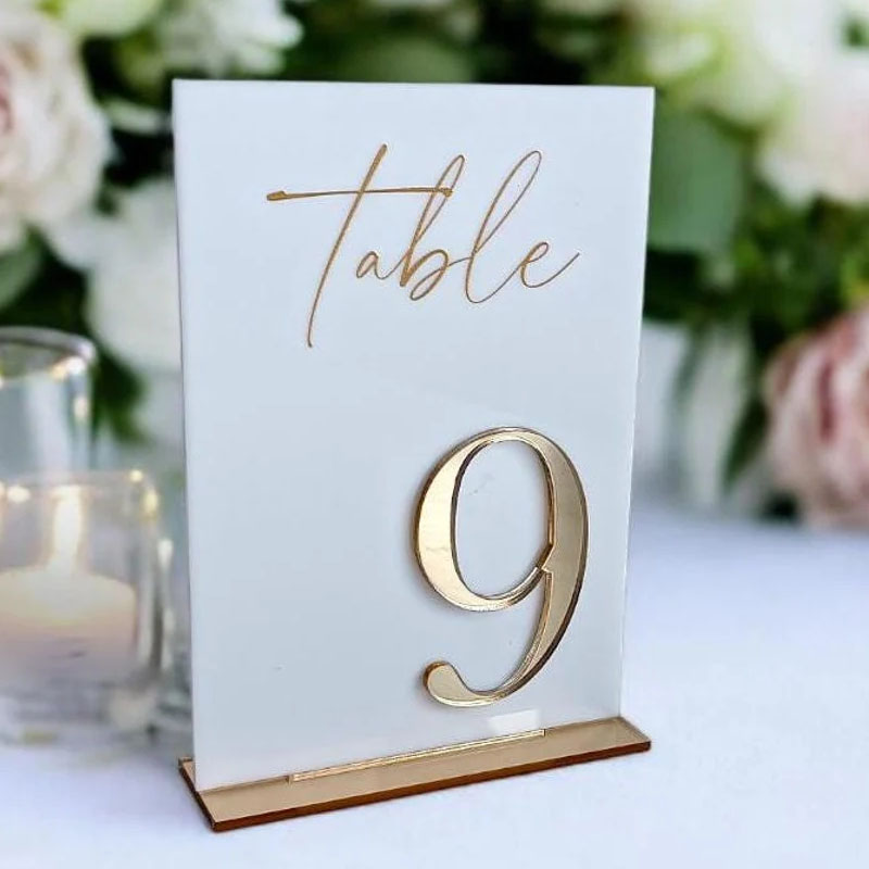 Table Number Gold - Numery stołów na ceremonię i przyjęcie