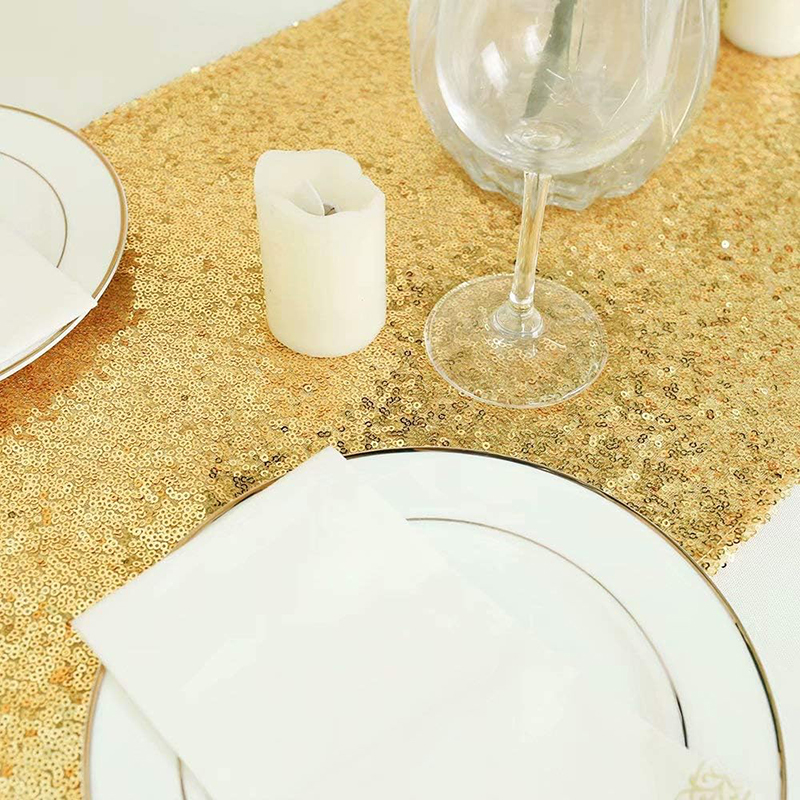 Błyszczący obrus ze złotymi ce – Table Runner Sequin recenzja i cena