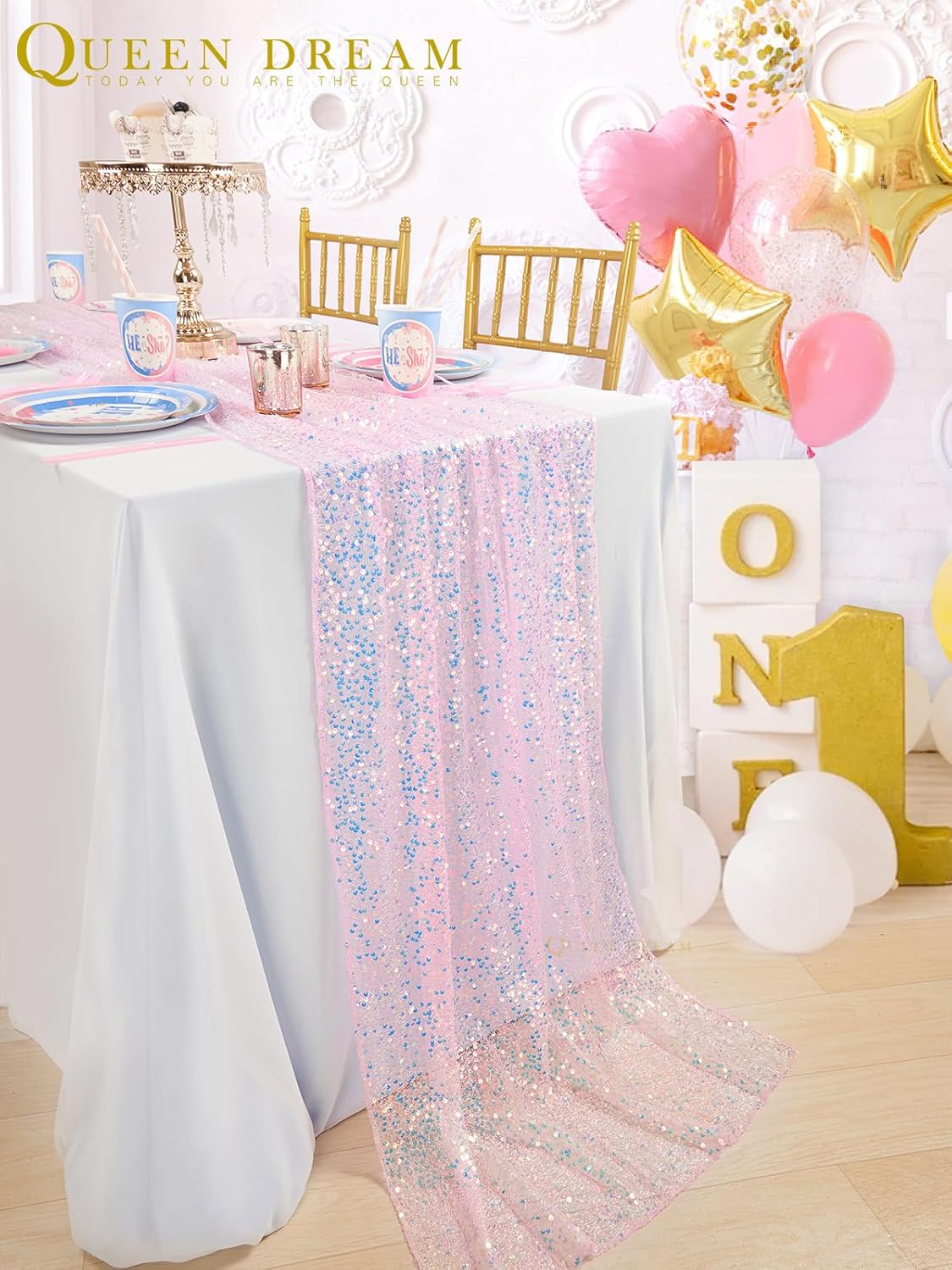 Błyszczący, tęczowy bieżnik na – Table Runner Sequin recenzja i cena