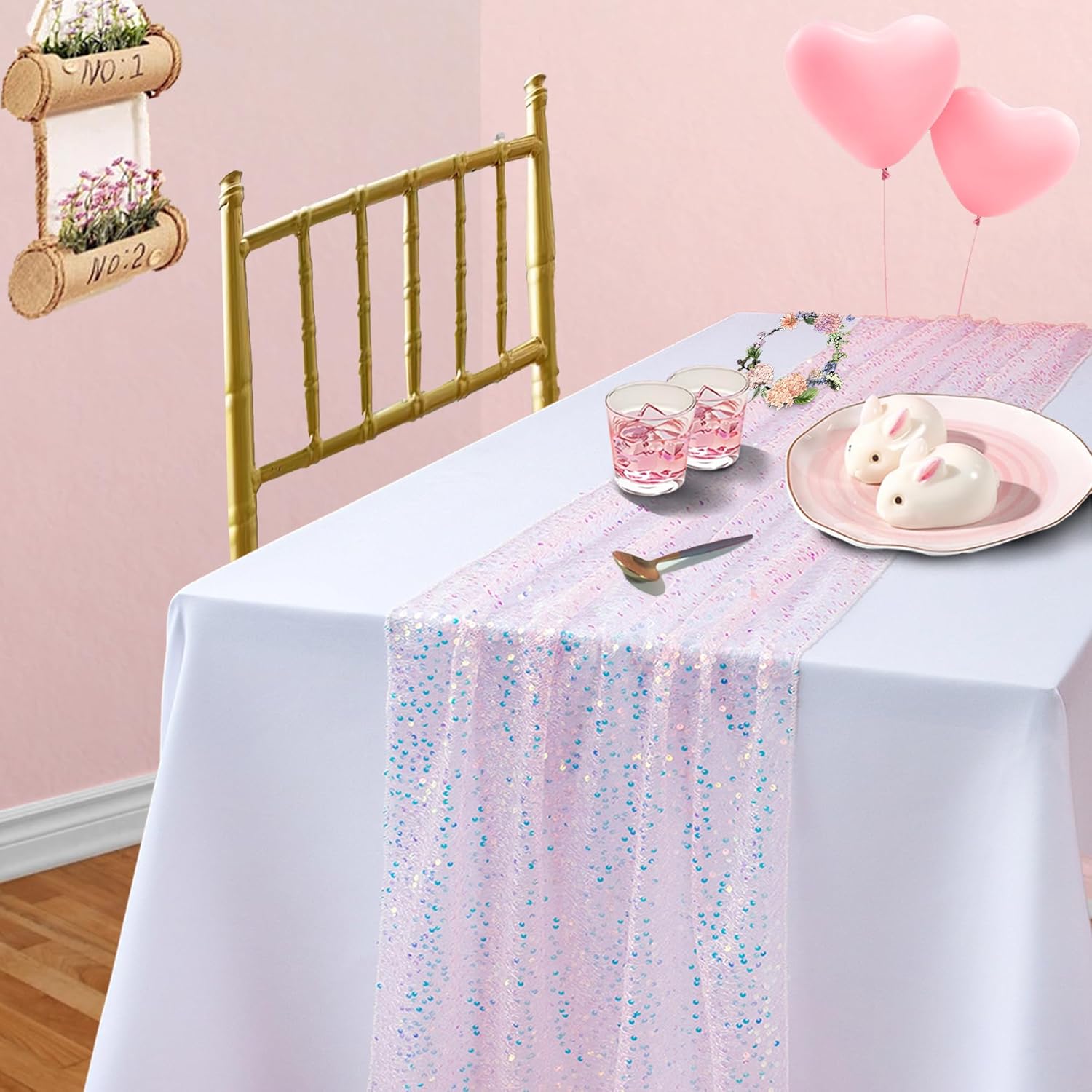 Błyszczący, tęczowy bieżnik na – Table Runner Sequin recenzja i cena
